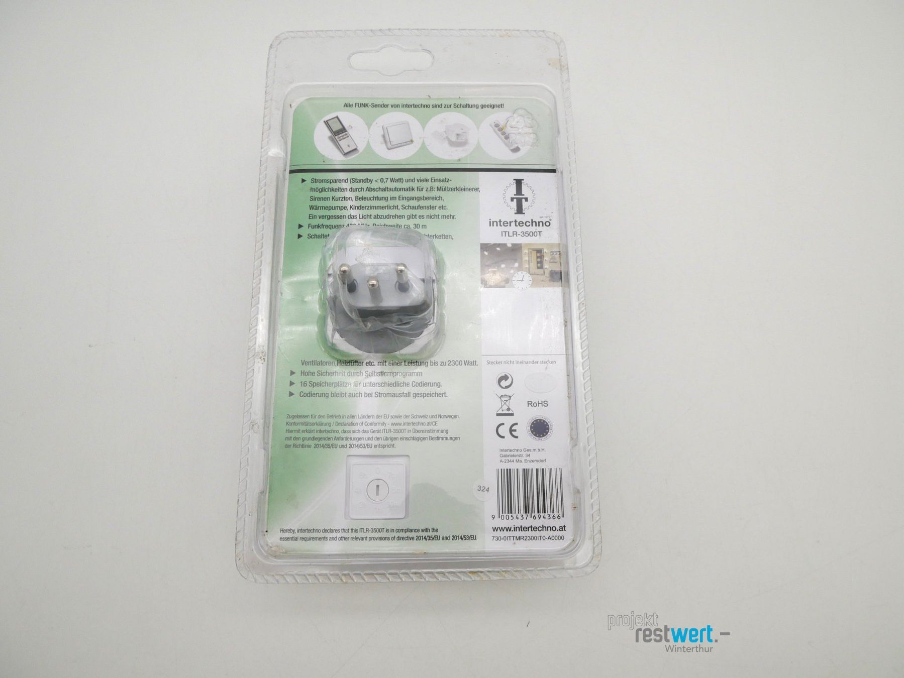 Intertechno Stecker: INTERTECHNO Funkzwischenstecker Typ-J ITLR-3500T – Neu und originalverpackt aus Winterthur von Restwert_Winterthur 3