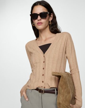 🤩MANGO NEUE KOLLEKTION STRICK-JACKE BEIGE 20.- STATT 40.-