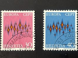 CH1971 EUROPA oblitérés - Zu 509-510 superbes oblitérations