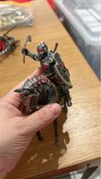 Krieger Figur mit Pferd, Drachen Design, Rarität, Top