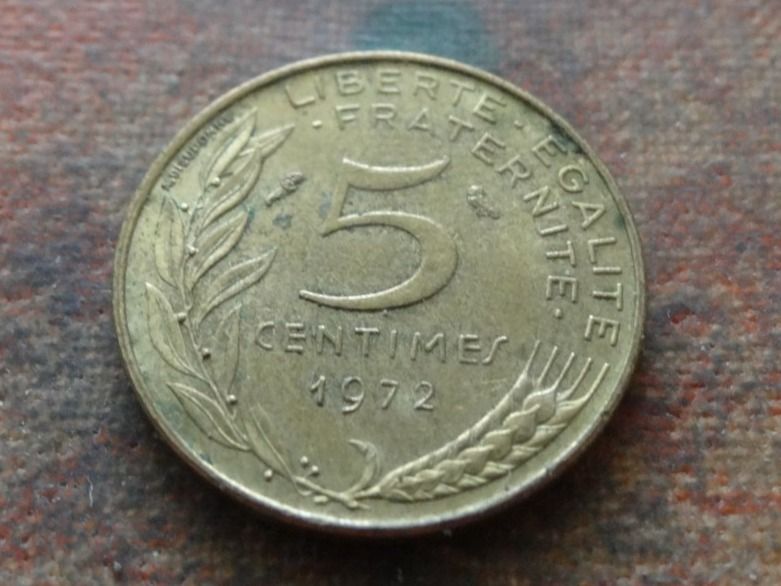 Tutti le monete: FRANCE  5 Centimes  1972 – Usato da Romanel-sur-Lausanne venduto da Swift13