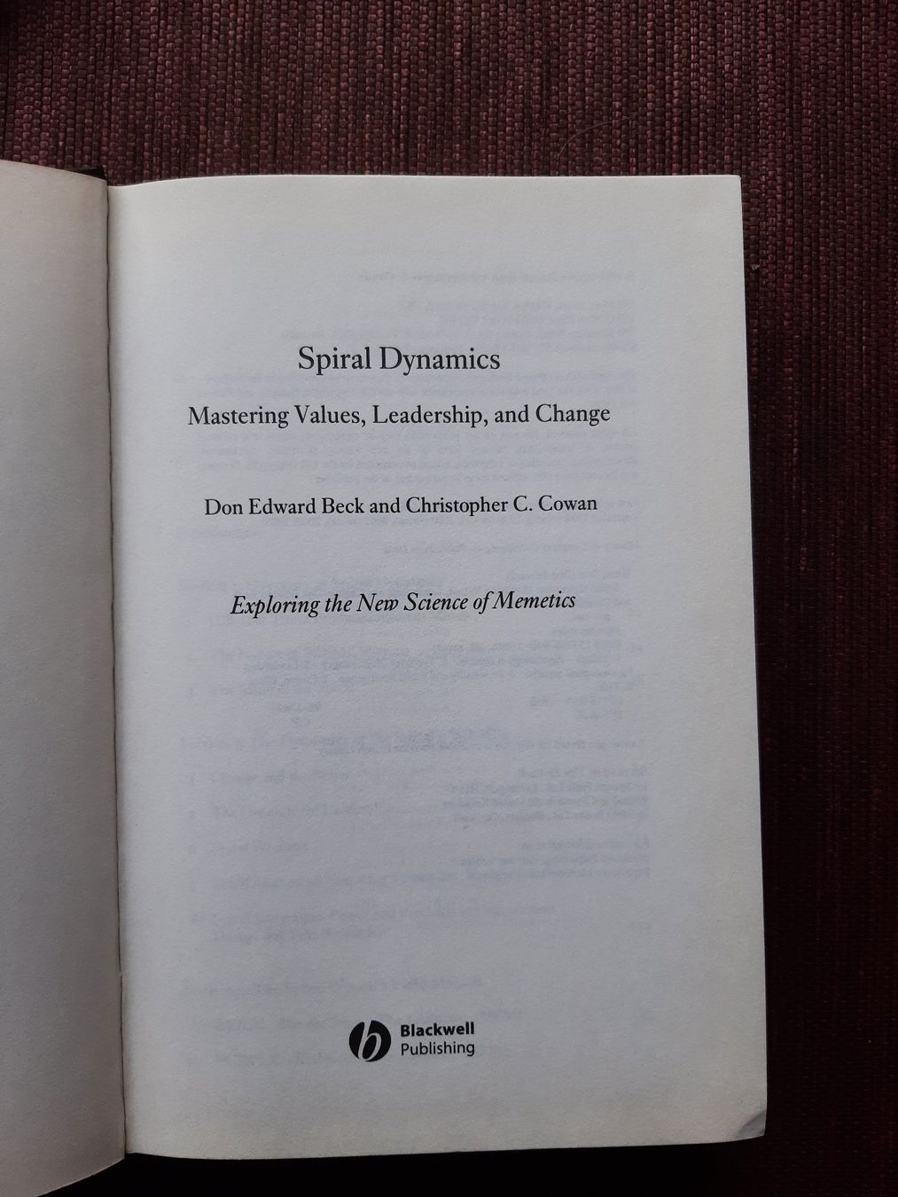 Bücher: Beck Cowan - Spiral Dynamics – Gebraucht aus Fribourg von metalhands 2