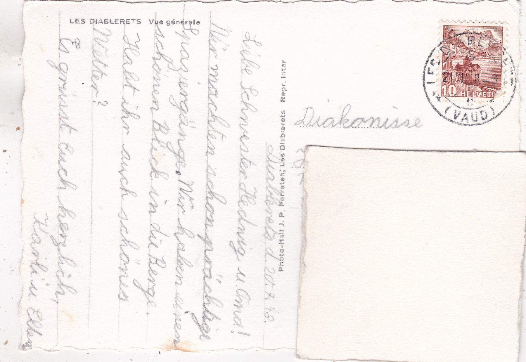 Ansichtskarten: Les Diablerets 1948 – Gebraucht aus Herisau von Lisegrat2008 1