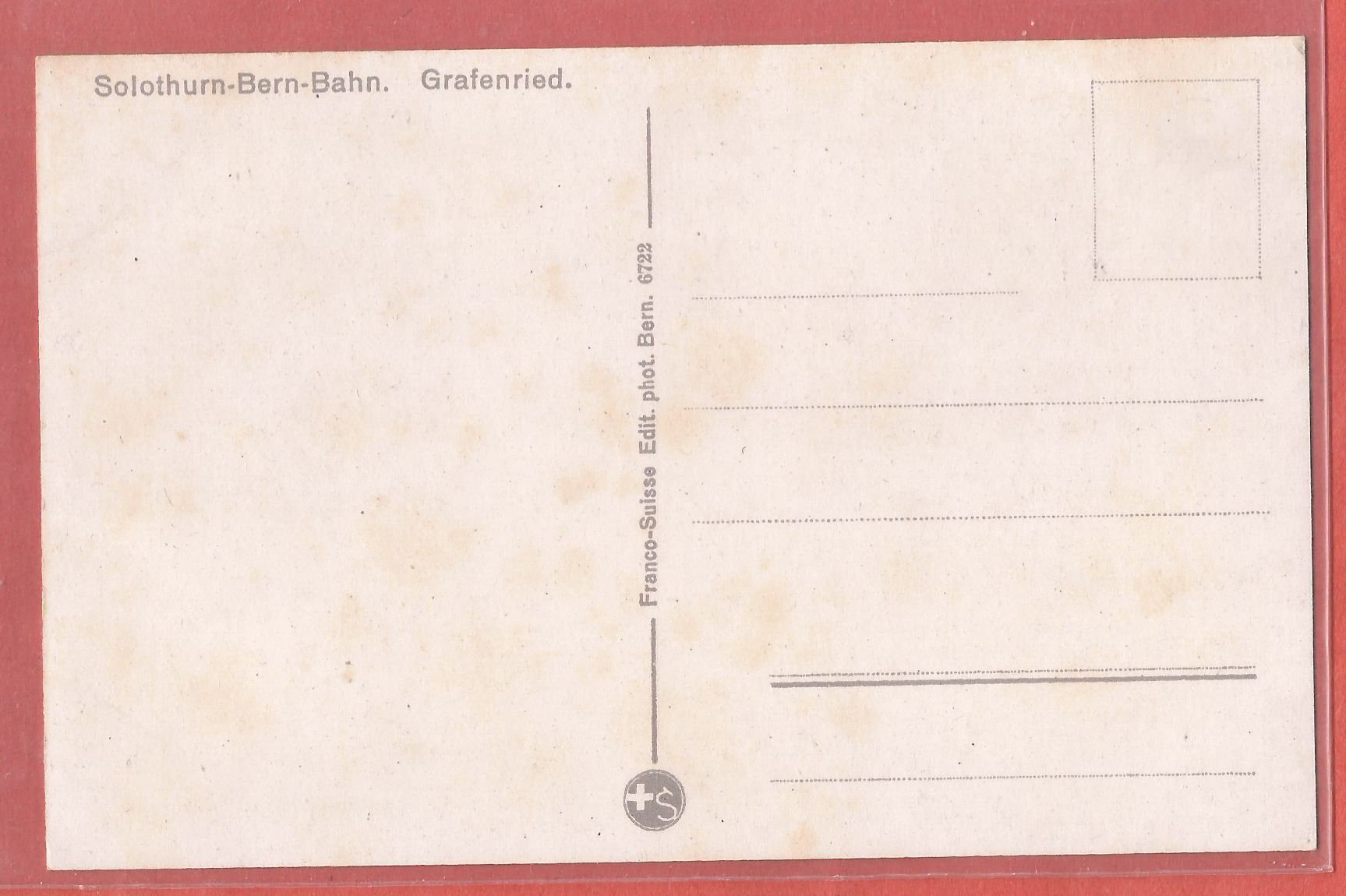 Cartoline postali: Grafenried Bahnhof mit Solothurn-Bern-Bahn - ca. 1925 – Usato da Fislisbach venduto da Porano 1