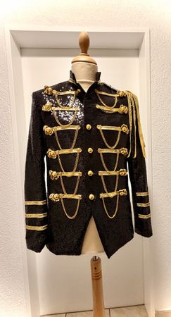 Jacke Pailletten schwarz gold
