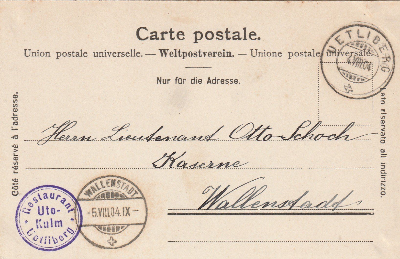 Cartoline postali: Uetliberg Restaurant Uto-Kulm – Usato da Rorschacherberg venduto da fratovi2 1