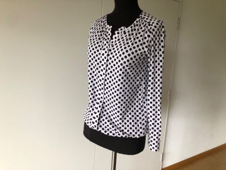 MARC O‘POLO Bluse weiss/dunkelblau/rot. Modal/Baumwolle Gr s