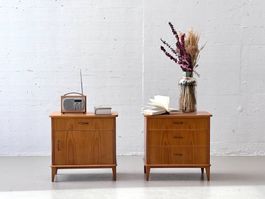 Mid-Century Nachttisch-Set aus Kirschholz, 1960er Jahre