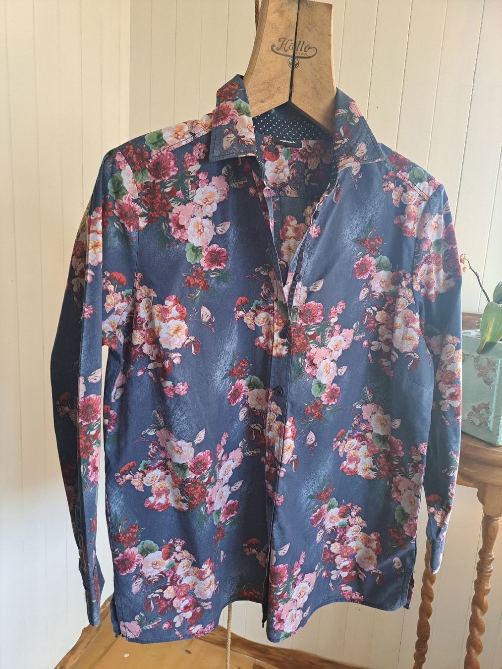 Walbusch Camicette: WALBUSCH Hemdbluse langärmelige Bluse 46 L Rosen – Usato da Mollis venduto da Fauchi99 6