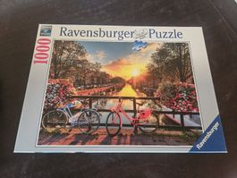 Ravensburger Puzzle 1000 Teile Amsterdamer Gracht Sonnenunte