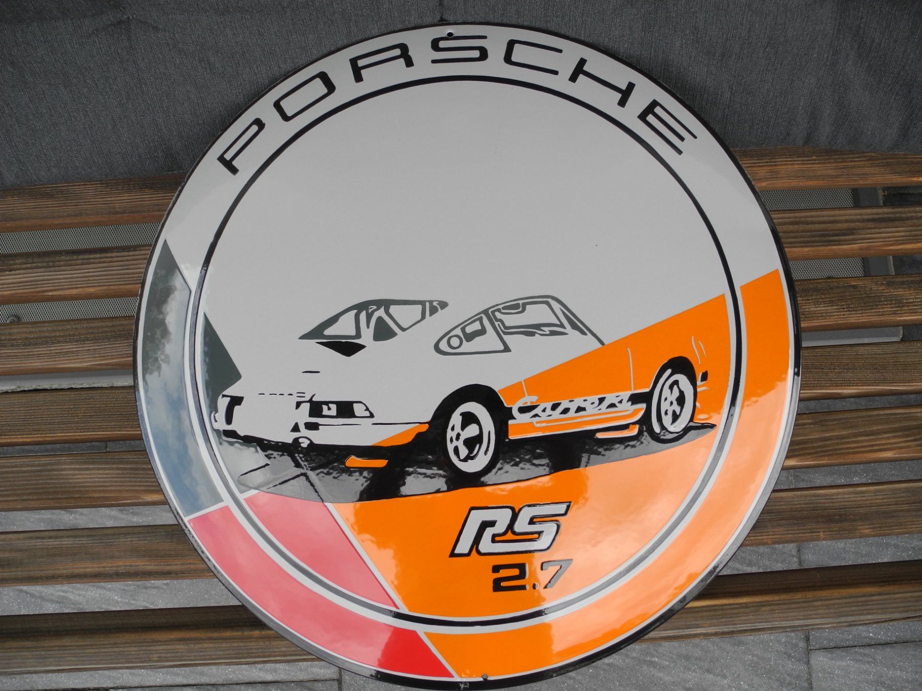 Porsche Insegne: GROSSES PORSCHE EMAILSCHILD – Usato da Reinach AG venduto da Huckleberrysix 2