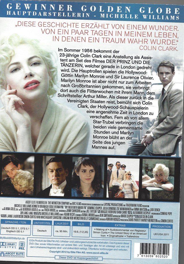 Alle DVDs: DVD Marilyn – My week with Marilyn – Gebraucht aus Courtepin von mara_1808 1