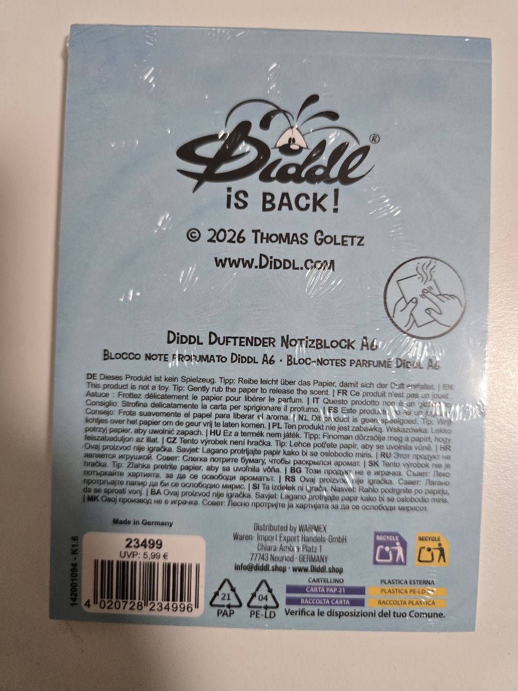 Blocchi: Diddl is Back Original Block Veilchen Duft – Nuovo e nell'imballaggio originale da Zweidlen venduto da Anglue 1