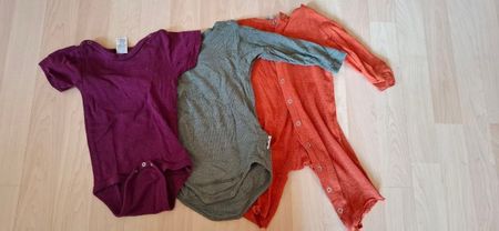 3 Bodys, Wolle Seide, 68 und 74/80