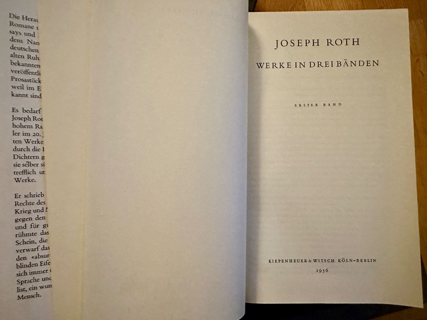 Bücher: Joseph Roth: Werke in drei Bänden. 1956 – Gebraucht aus Zürich von allp 1