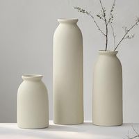 Keramik Vasen Set 3er 25 cm Orange Gelb Weiss Beige