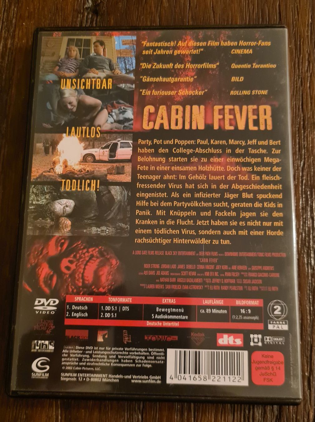 Tutti i DVDs: Cabin Fever (H) – Usato da Oberkirch LU venduto da ThE_CoLLecTor666 1