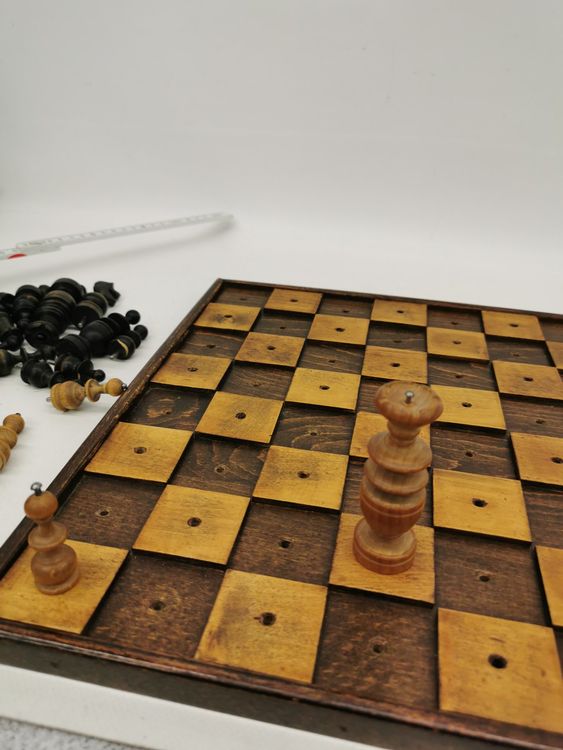 IMIKEYA Holz Schachbrett Doppelseitig - Gobang Spiel Chinesisches Schach Brett