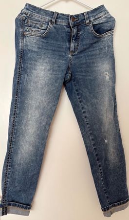 Damen Jeans Blau Grösse 36 Used Look