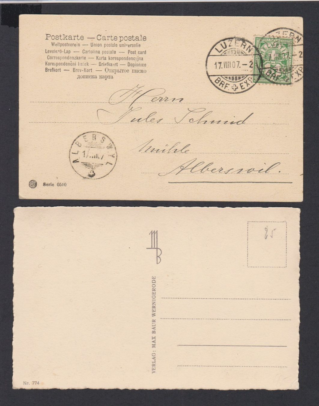 Cartoline postali: Dackel   -   2 alte Ansichtskarten mit Dackel / Hund – Usato da Vitznau venduto da Ropaku 1