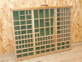 Setzkasten antiker gr Setzer Kasten   66 x 51 cm x 6 cm abst