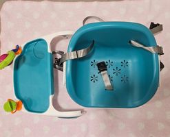 Kinder Tischsitz mit Essbrett – 5-Punkt-Gurt - blau