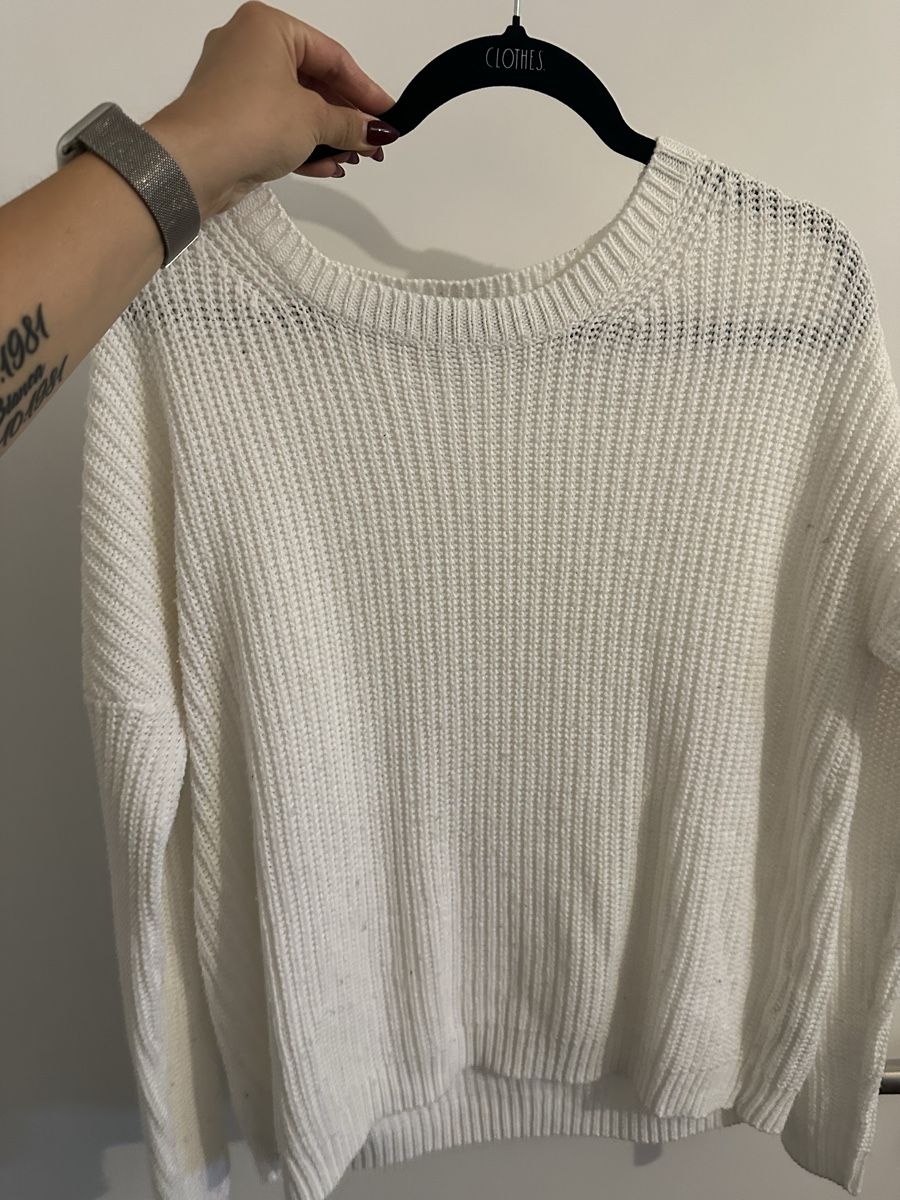 Pulls & Sweat-shirts: Janina Strickpullover, Wollweiss, Gr. 40 - Kuschelig! – D'occasion à Reinach BL par Alles_muss_weg00