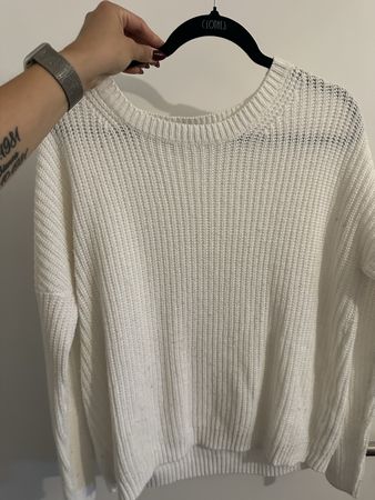 Janina Strickpullover, Wollweiss, Gr. 40 - Kuschelig!