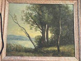 Oelgemaelde Landschaft mit See