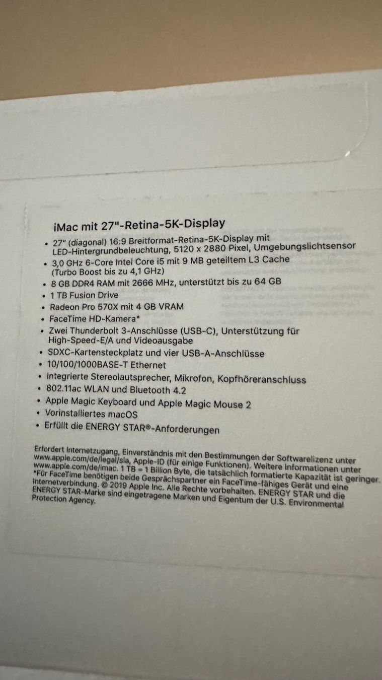 Apple PC: iMac mit 27 Zoll-Retina-5K-Display – Usato da Rorbas venduto da Hofrorb 7