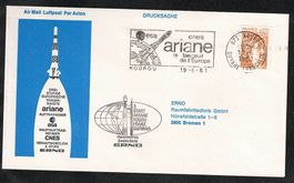 3. Start ARIANE Träger-Rakete 1981 - Französisch Guyana  FDC