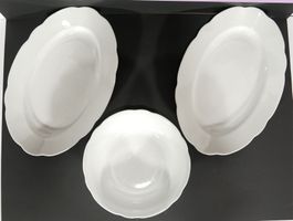 Paar ovale Fleischplatte und 1 Schale