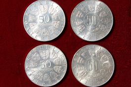 4 x Gedenkmünzen 50 Schilling 900 sil.80 gr.