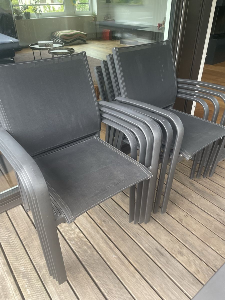 Hunn Tischset: Gartentisch mit Stühlen Anthrazit Guter Zustand – Gebraucht aus Baden von ChristineHug 5