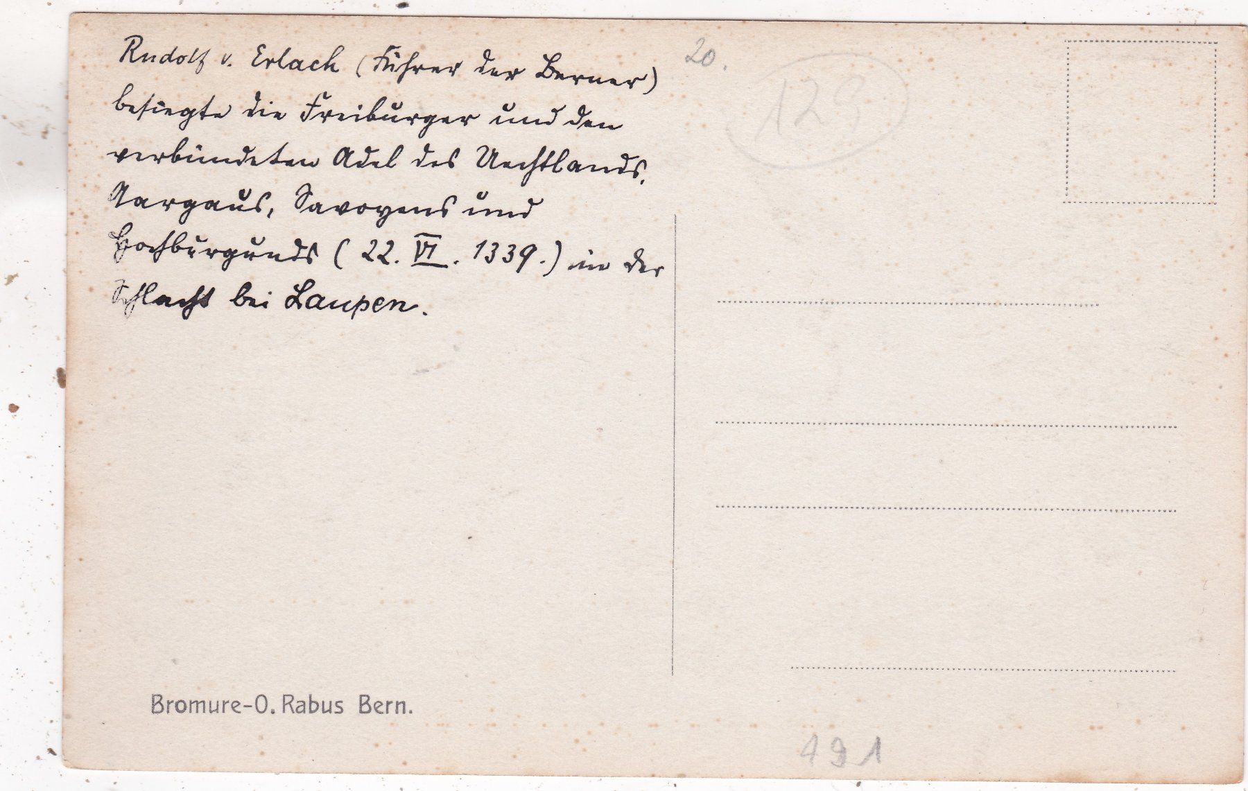 Cartoline postali: Bern Rudolf von Erlach Denkmal – Usato da Herisau venduto da Lisegrat2008 1