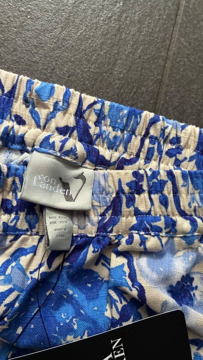 Ulla Popken Pantaloni: Ulla Popken Hose/Bluse blau/weiss gemustert, Grösse XL, neu – Nuovo e nell'imballaggio originale da Reinach BL venduto da santrian 3