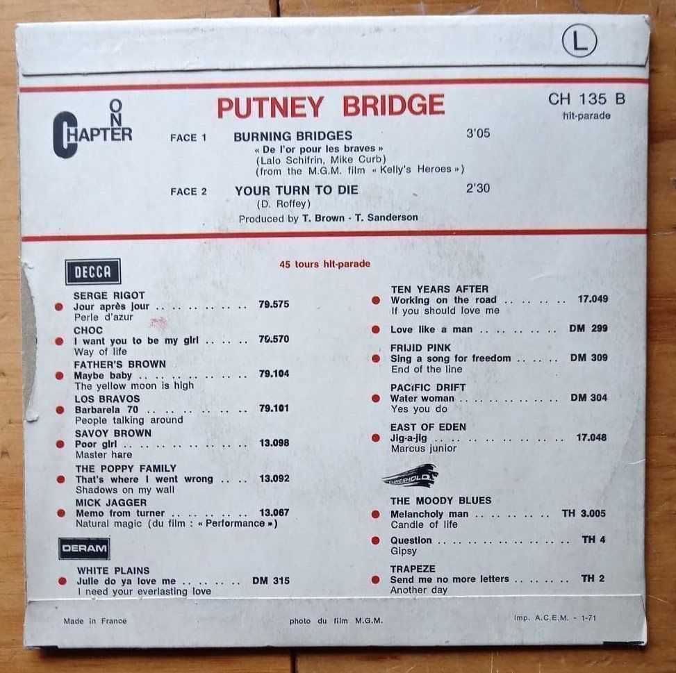 Dischi in vinile: PUTNEY BRIDGE - Burning Bridges - 7" 45t – Usato da Le Locle venduto da PereiraHugo 1