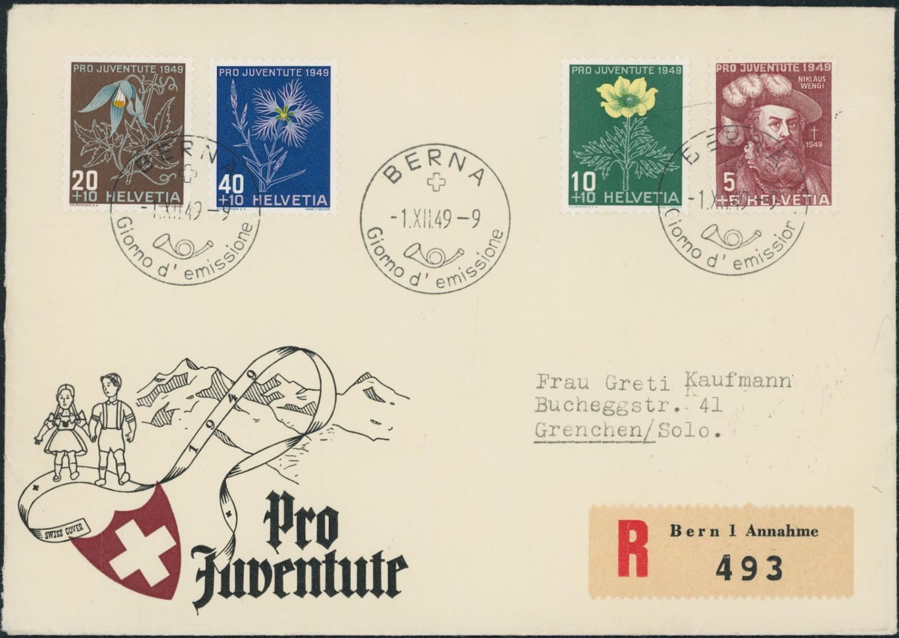 Tous les timbres: 1949 - Pro Juventute - FDC ET • it – D'occasion à Schindellegi par leecollect