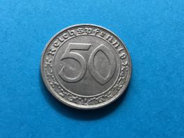 Drittes Reich 50 Reichpfennig 1938 j  VZ +