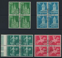 1963/68  Postgeschichte + Baudenkmäler - Abart - Viererblock