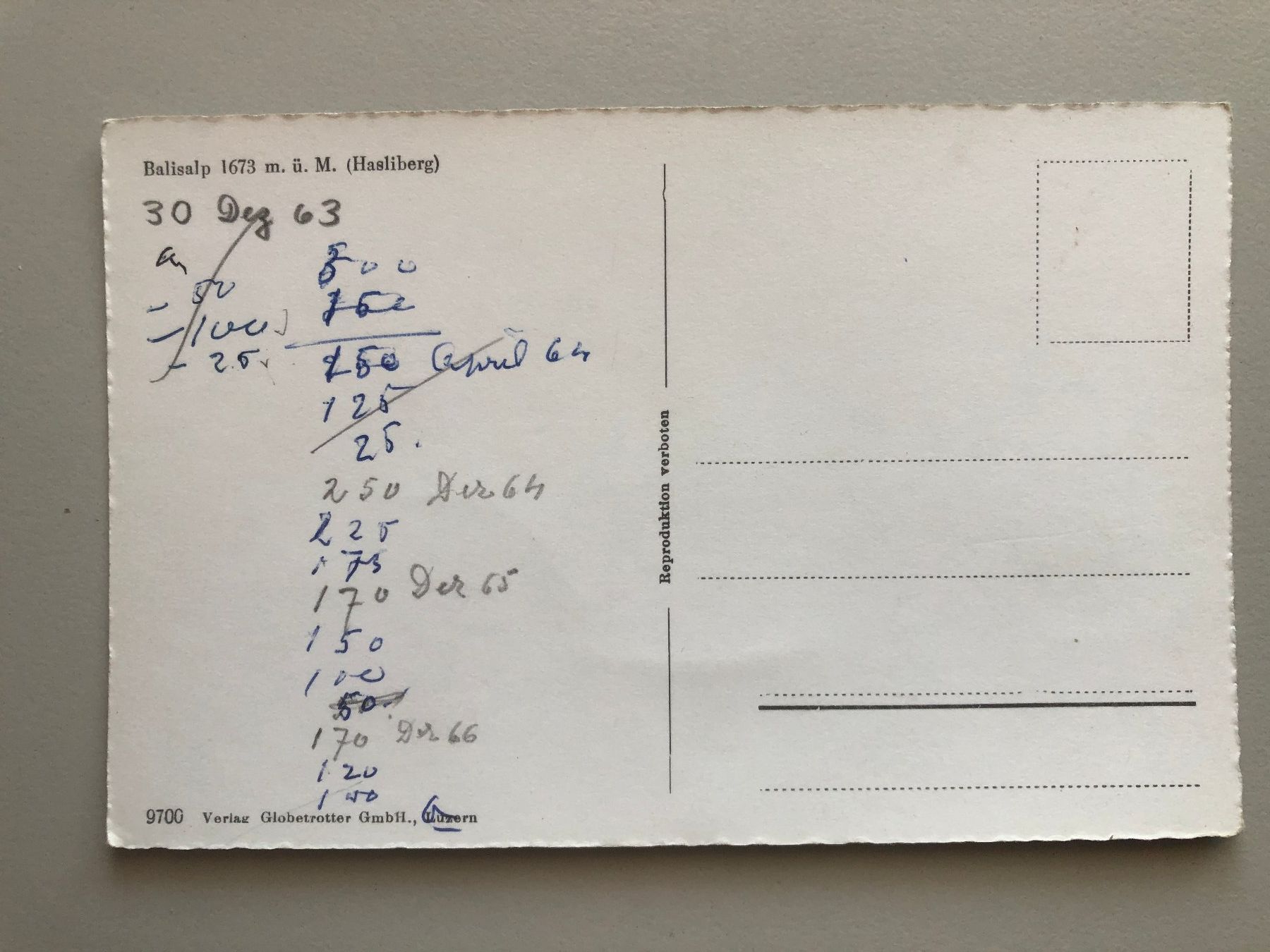 Cartes postales: AK Balisalp – D'occasion à Schötz par Odpa 1