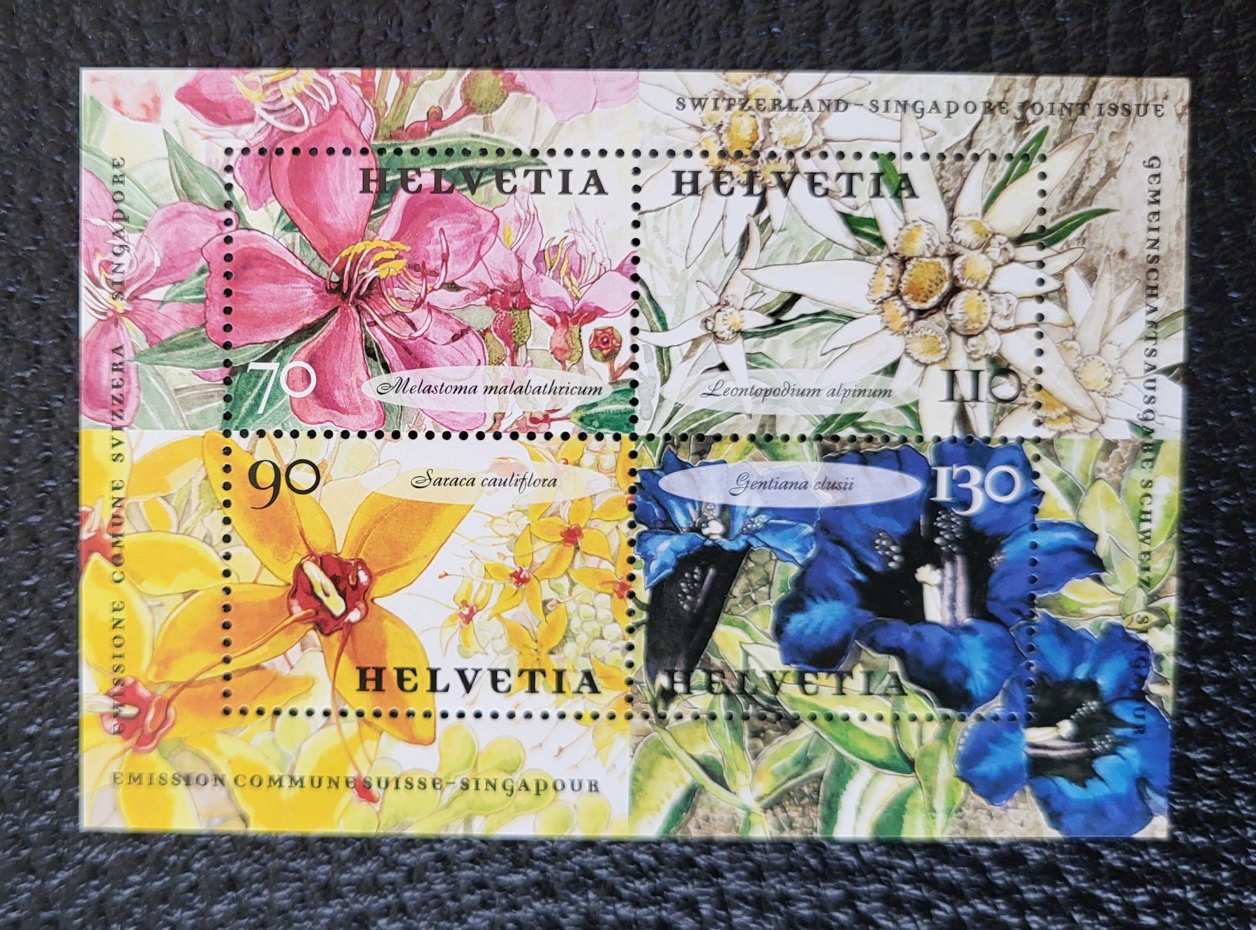 Tutti i francobolli: Briefmarkenblock Schweiz Singapur Blumen gebraucht – Nuovo (secondo la descrizione) da Goldach venduto da artkramer