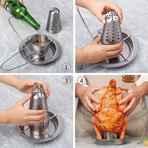Elettrodomestici da cucina: Edelstahl-Hähnchen-Bräter-Rack – Nuovo e nell'imballaggio originale da Liestal venduto da OMAROSHOP 1