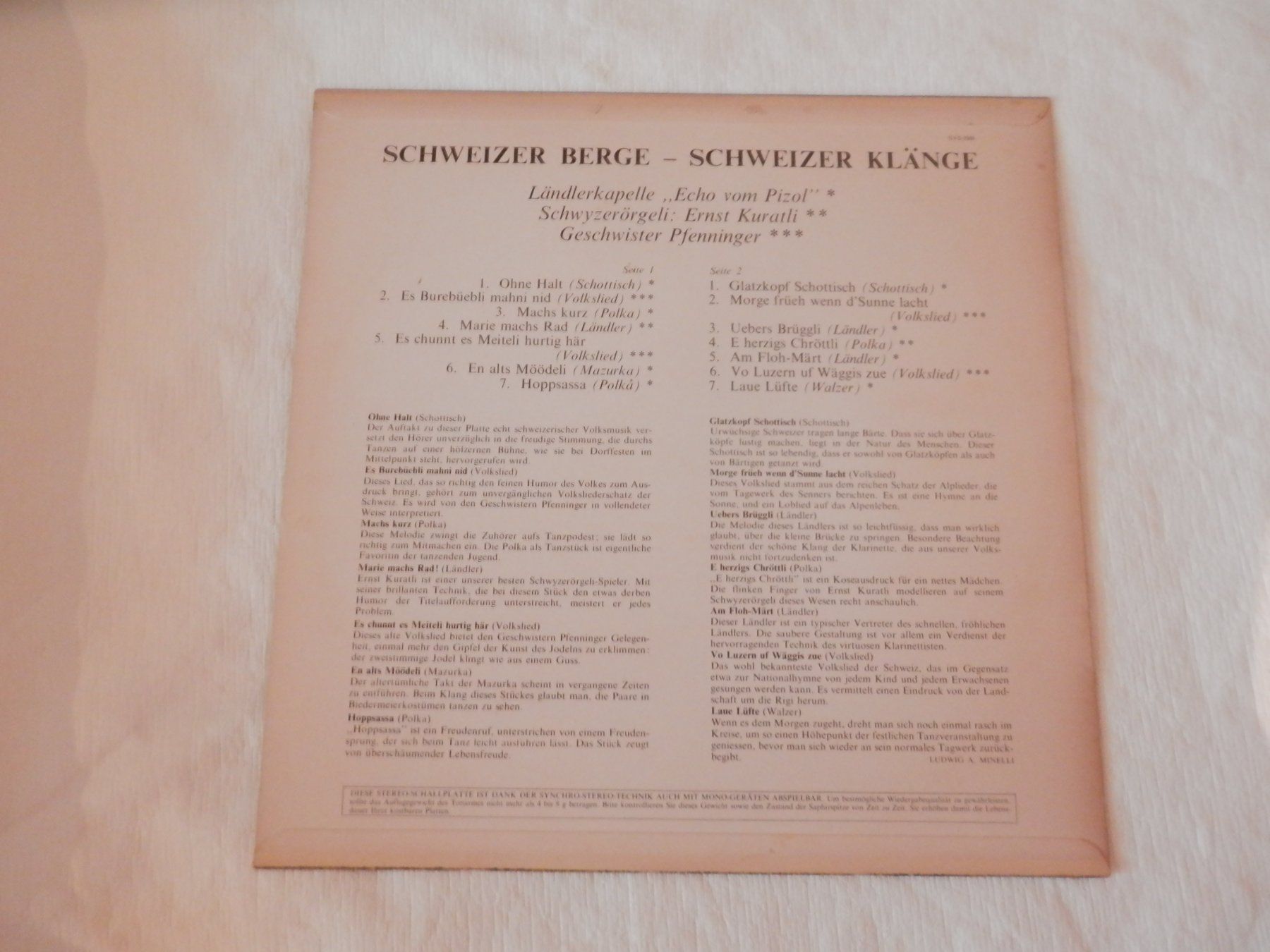 Dischi in vinile: LP Schweizer Berge - Schweizer Klänge – Usato da Weiach venduto da weiach81 1