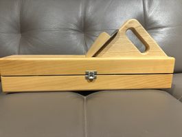 Flaschenverpackung Hobel aus Massivholz