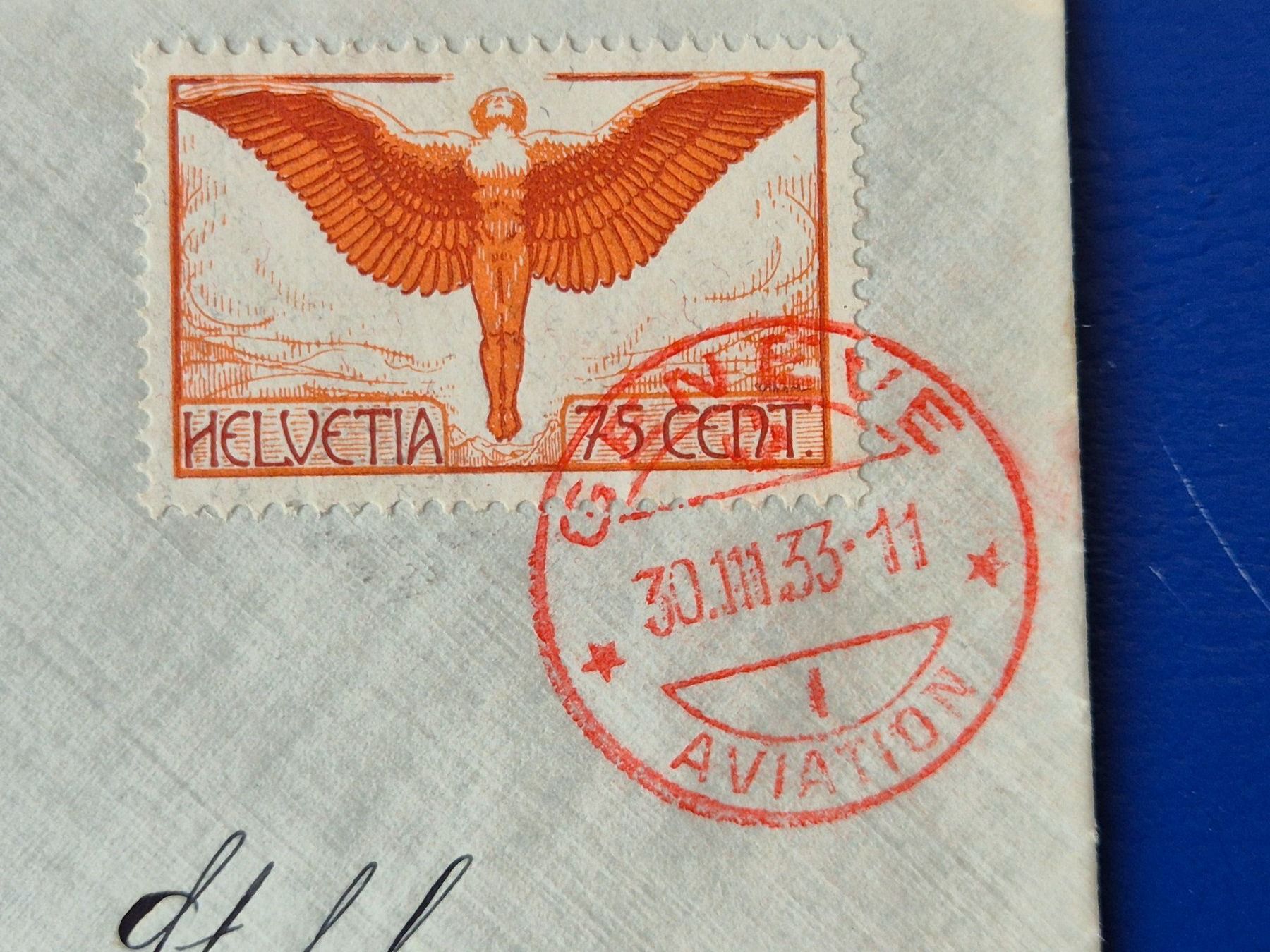 Tutti i francobolli: Luftpostbrief Genf - Zürich 30.III.33 – Usato da Seewen SZ venduto da SuperpumaDisplayTeam 1