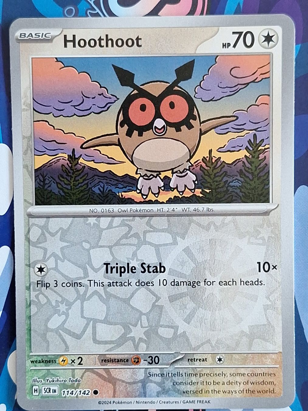 Pokémon Carte collezionabili: Hoothoot - Reverse Holo Pokemon Stellar Crown - #7.3 – Usato da Altstätten SG venduto da GGsGameshop