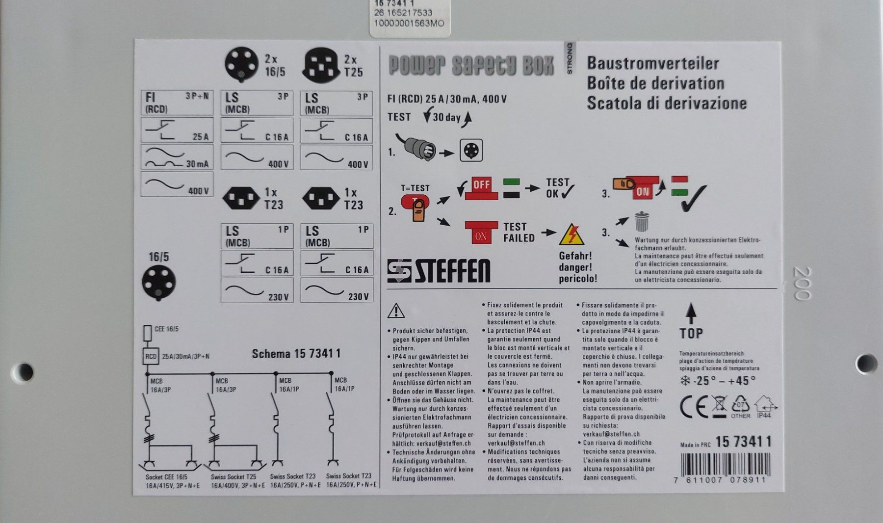 Elettrotecnica: Steffen Stromverteiler CEE16 / IP44 NEU! – Nuovo e nell'imballaggio originale da Schongau venduto da lanobe 4