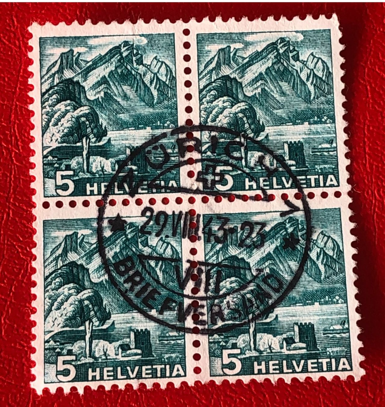 Tutti i francobolli: 4er Block Nr.202  mit Stempel  Zürich – Usato da Aarau venduto da Billa007