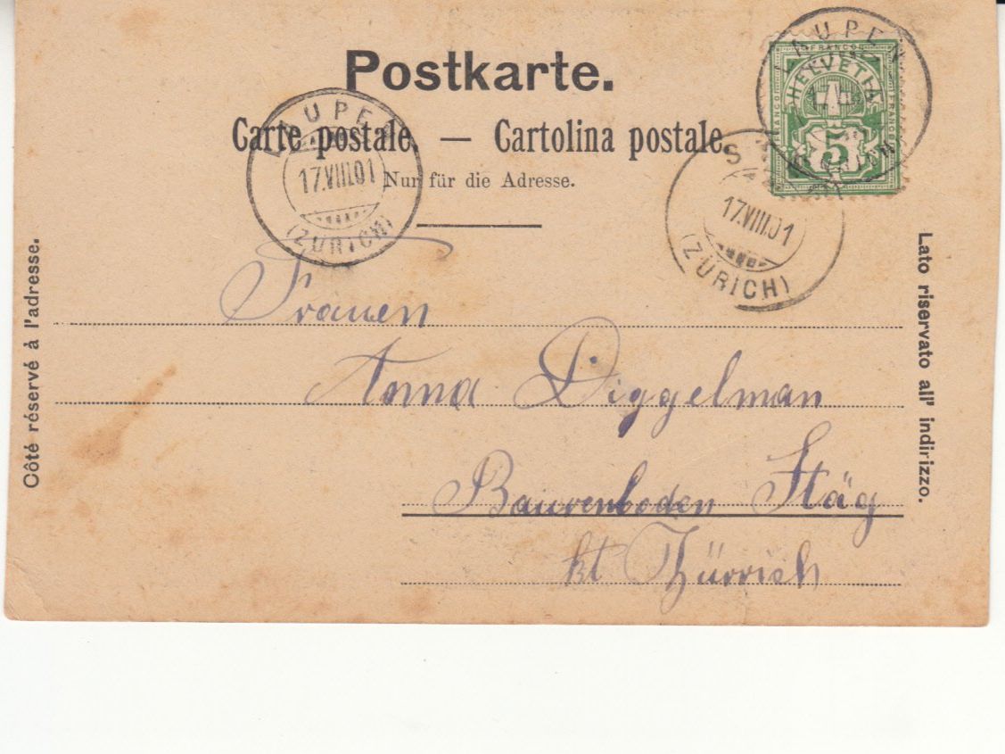 Cartoline postali: Zürich Grossmünster 1901 – Usato da Bürglen TG venduto da StampGraf 1